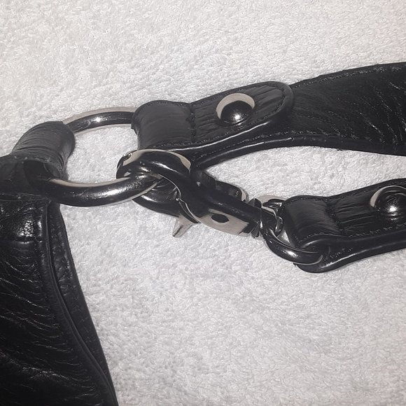 B. MAKOWSKY Black Genuine Pebble Leather Silver Hardware - Picture 8 of 13